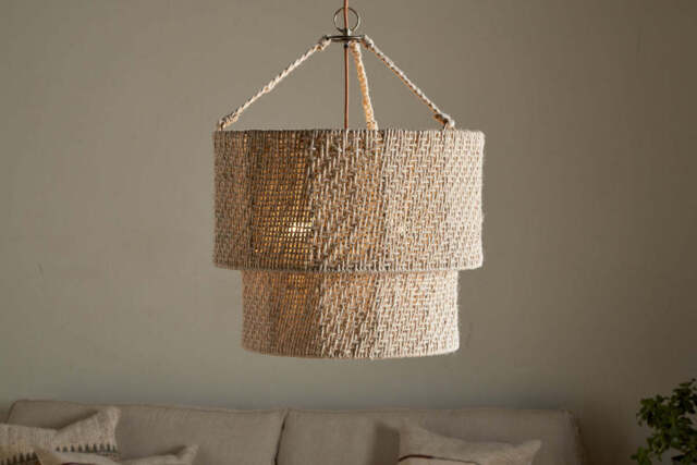 nkuku Thimba Woven Jute Chandelier - Lights - One Size - Natural