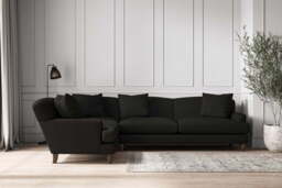 nkuku Deni Left Hand Corner Sofa - Make To Order - Grand - Brera Linen Charcoal