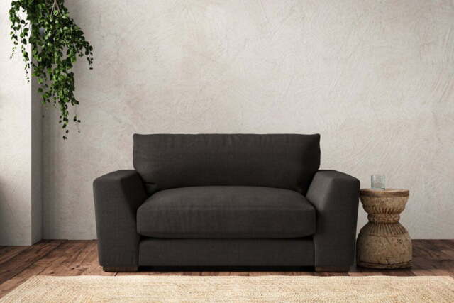nkuku Guddu Love Seat - Make To Order - One Size - Brera Linen Espresso