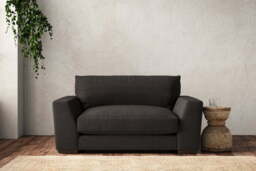 nkuku Guddu Love Seat - Make To Order - Brera Linen Espresso - No Colour