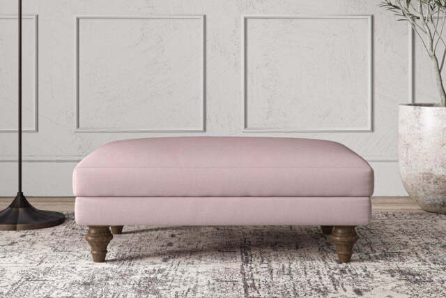 nkuku Deni Dining Footstool - Make To Order - Medium - Recycled Cotton Lavender