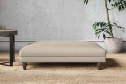 nkuku Marri Dining Footstool - Make To Order - Grand - Recycled Cotton Stone