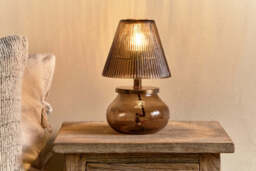 nkuku Dimalai Recycled Glass Table Lamp - Lamps - One Size - Brown Smoke