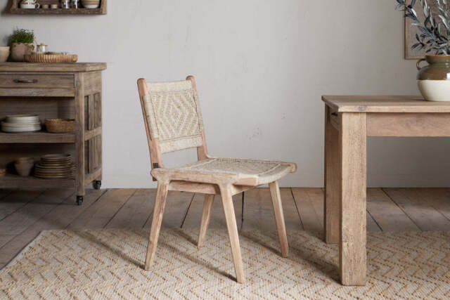 nkuku Vinay Woven Armless Dining Chair - Seating - One Size - Natural