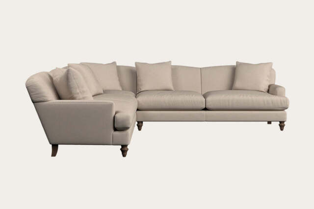 nkuku Deni Corner Sofa - Make To Order - Grand - Recycled Cotton Natural