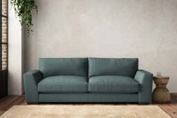 nkuku Guddu Large Sofa - Make To Order - Recycled Cotton Teal - Recycled Cotton Airforce