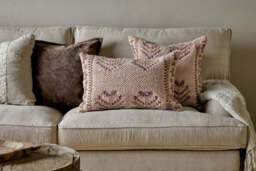 nkuku Kandy Wool & Cotton Cushion Cover - Textiles - Dusty Pink - 60 x 40 cm