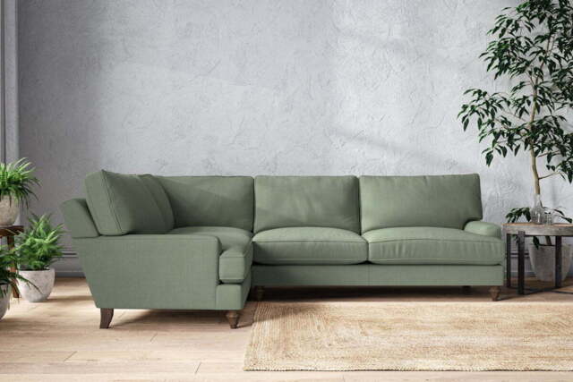 nkuku Marri Left Hand Corner Sofa - Make To Order - Grand - Brera Linen Jade