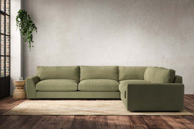 nkuku Guddu Right Hand Corner Sofa - Make To Order - Grand - Brera Linen Sage
