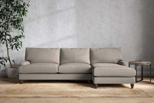 nkuku Marri Right Hand Chaise Sofa - Make To Order - Grand - Recycled Cotton Flax