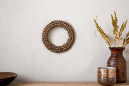 nkuku Madhi Wire Ball Wreath - Christmas Decorations - Small - Brass
