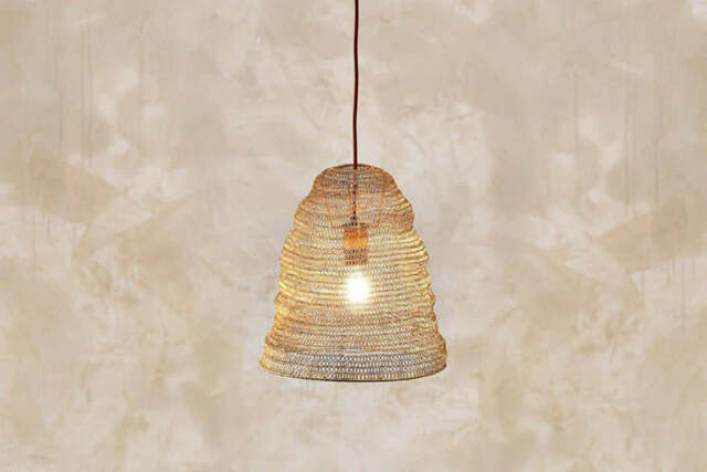 nkuku Jatani Wire Lampshade Oval - Shades - Small Oval - Antique Brass