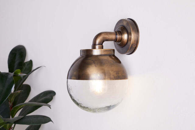 nkuku Abeo Outdoor Wall Lamp - Lights - One Size - Antique Brass