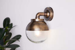 nkuku Abeo Outdoor Wall Lamp - Lights - One Size - Antique Brass