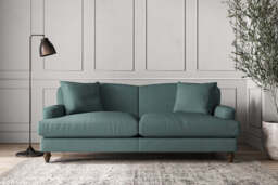 nkuku Deni Large Sofa - Make To Order - Recycled Cotton Teal - Recycled Cotton Airforce