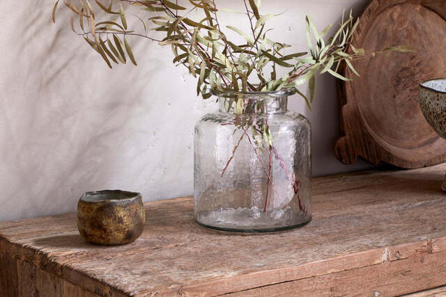 nkuku Akra Recycled Glass Vase - Vases & Planters - One Size - Clear