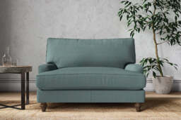 nkuku Marri Love Seat - Make To Order - Recycled Cotton Teal - Recycled Cotton Airforce