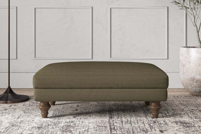 nkuku Deni Dining Footstool - Make To Order - Medium - Recycled Cotton Moss