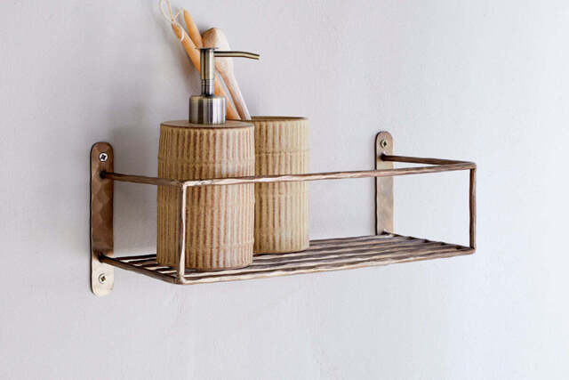 nkuku Olani Bathroom Shelf - Bathroom - One Size - Antique Brass