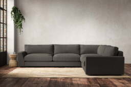nkuku Guddu Right Hand Corner Sofa - Make To Order - Grand - Brera Linen Granite