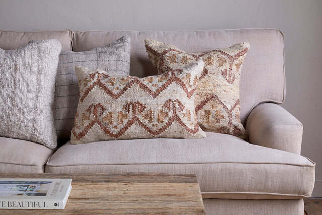 nkuku Nuvali Cotton & Jute Cushion Cover - Textiles - Rust - 50 x 50 cm