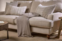 nkuku Nahan Moss Stitch Cotton Throw - Textiles - One Size - Stone