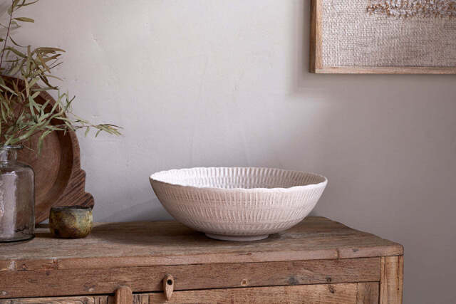 nkuku Kayanna Ceramic Decorative Bowl - Decorative Accessories - One Size - White