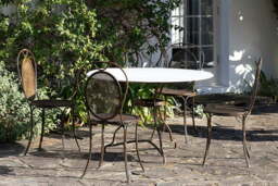 nkuku Parwaha Marble Dining Table - Garden - One Size - Brass