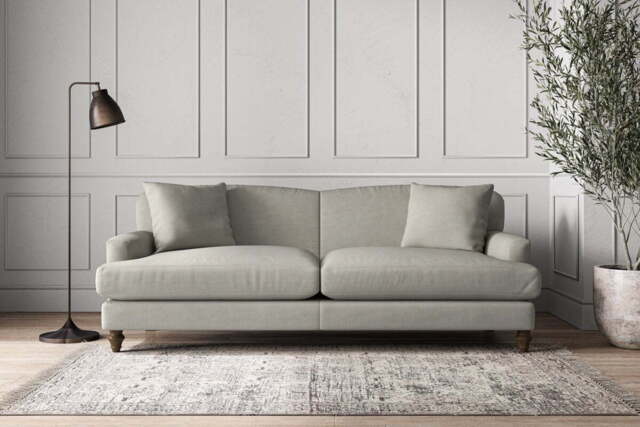 nkuku Deni Sofa - Make To Order - Grand - Brera Linen Smoke