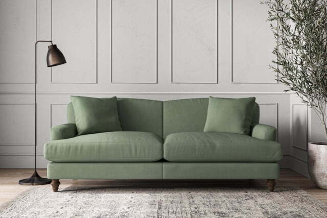 nkuku Deni Sofa - Make To Order - Large - Brera Linen Jade