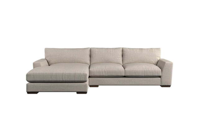 nkuku Guddu Left Hand Chaise Sofa - Make To Order - Medium - Brera Linen Natural