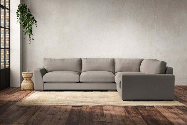 nkuku Guddu Right Hand Corner Sofa - Make To Order - Large - Recycled Cotton Flax