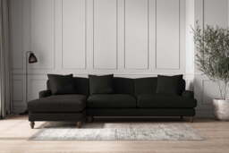 nkuku Deni Left Hand Chaise Sofa - Make To Order - Grand - Brera Linen Charcoal