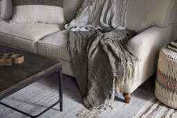 nkuku Munir Linen Throw - Textiles - One Size - Charcoal