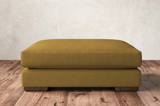 nkuku Guddu Dining Footstool - Make To Order - Grand - Recycled Cotton Ochre