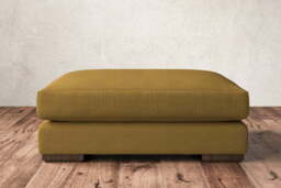 nkuku Guddu Dining Footstool - Make To Order - Grand - Recycled Cotton Ochre