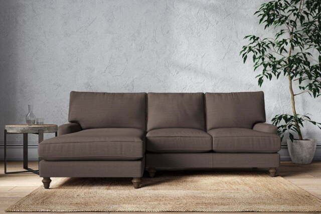 nkuku Marri Left Hand Chaise Sofa - Make To Order - Large - Recycled Cotton Mocha