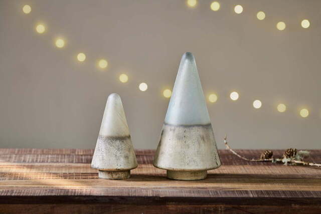 nkuku Ngolo Glass Tree - Christmas Decorations - Small - Aged Smoke