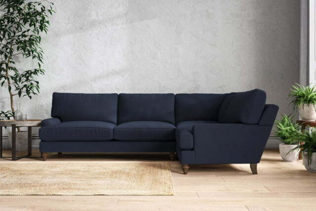 nkuku Marri Right Hand Corner Sofa - Make To Order - Grand - Brera Linen Indigo