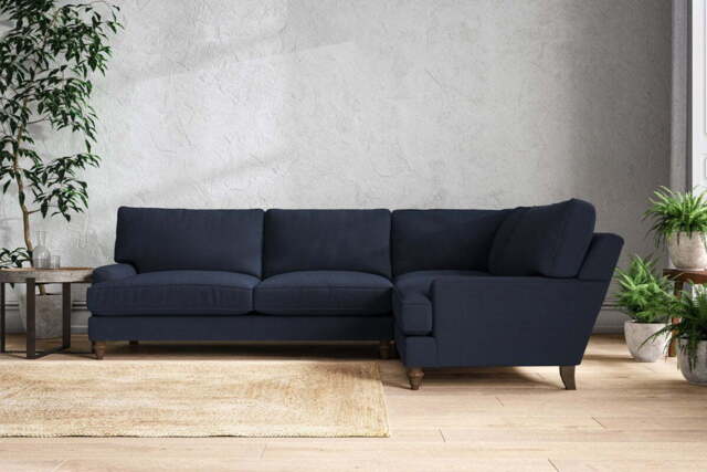 nkuku Marri Right Hand Corner Sofa - Make To Order - Grand - Brera Linen Indigo