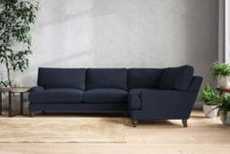 nkuku Marri Right Hand Corner Sofa - Make To Order - Grand - Brera Linen Indigo
