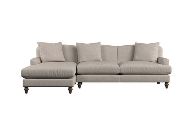nkuku Deni Left Hand Chaise Sofa - Make To Order - Large - Brera Linen Natural