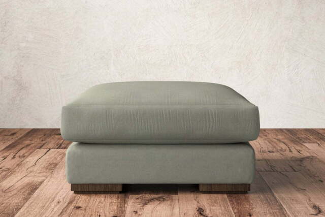 nkuku Guddu Dining Footstool - Make To Order - Medium - Recycled Cotton Seaspray