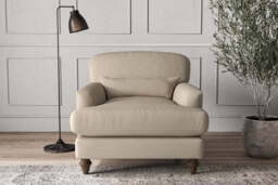 nkuku Deni Armchair - Make To Order - Recycled Cotton Stone - No Colour