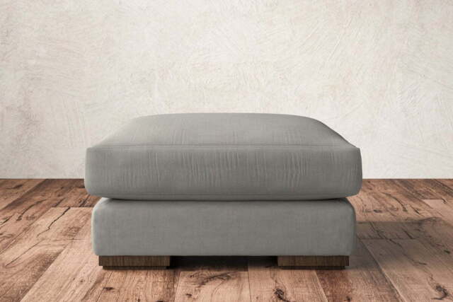 nkuku Guddu Dining Footstool - Make To Order - Medium - Brera Linen Smoke
