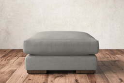 nkuku Guddu Dining Footstool - Make To Order - Medium - Brera Linen Smoke