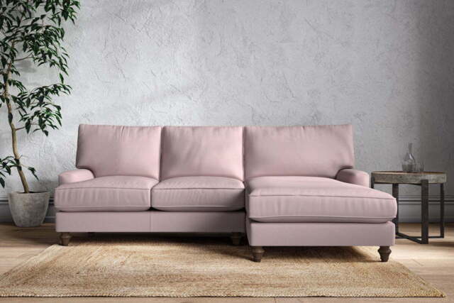 nkuku Marri Right Hand Chaise Sofa - Make To Order - Large - Recycled Cotton Lavender