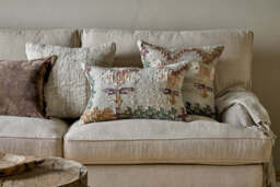 nkuku Dantri Jute & Cotton Cushion Cover - Textiles - Soft Grey - 60 x 40 cm