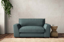 nkuku Guddu Love Seat - Make To Order - Recycled Cotton Teal - No Colour