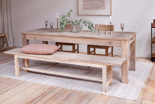 nkuku Fioni Reclaimed Wood Dining Table - Tables - Small - Natural